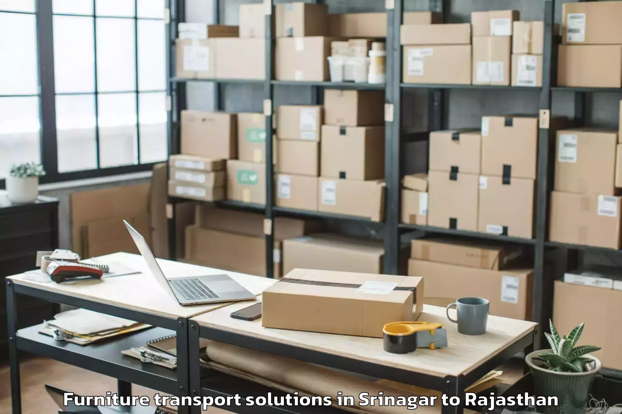 Discover Srinagar to Shahpura Furniture Transport Solutions